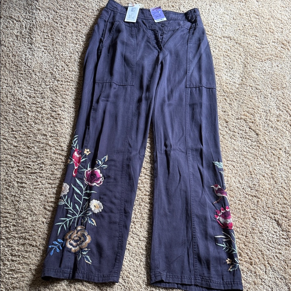 Embroidered Floral Women's Pants